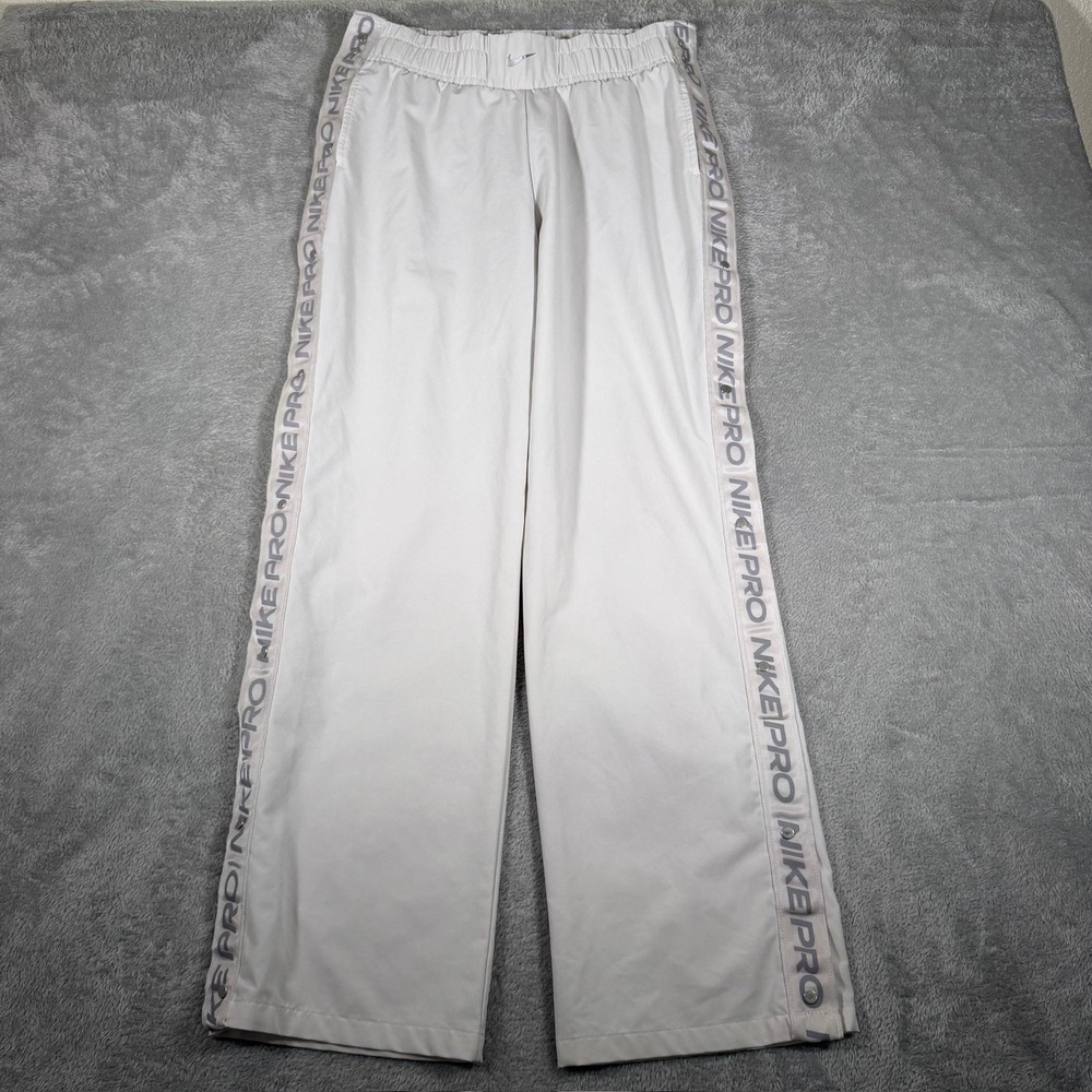 Nike Pants Womens‎ Medium Off White Pro Tear Away Activewear Warm Up BV3350-030